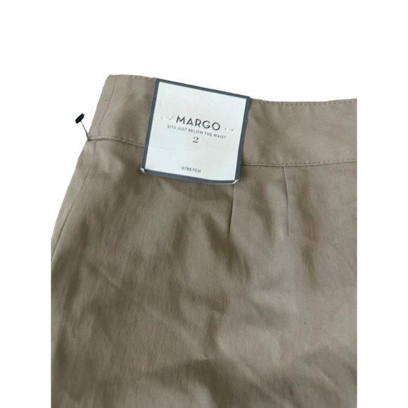 ANN TAYLOR Margo Tan Cuffed Capri Pants Size 2 NEW - Picture 5 of 6